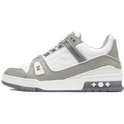 LOUIS VUITTON Trainer Low Men's Sneakers Shoes white grey