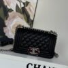 CHANEL Handbag Lambskin & Ruthenium Finish Metal