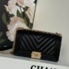 CHANEL Handbag Lambskin& Ruthenium Finish Metal