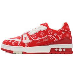 LOUIS VUITTON Trainer Low Men's Sneakers Shoes Red