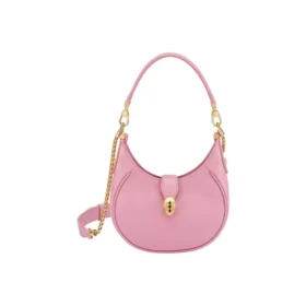 BVLGARI Serpenti Ellipse Cow Leather Shoulder Bag Portable Crossbody Bag pink