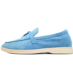 Loro Piana Summer Walk Loafers Men's Dress shoes Lake Blue