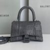Balenciaga Crocodile Embossed Hourglass Cow Leather Handbag, Crossbody Bag