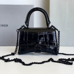 Balenciaga Crocodile Embossed Hourglass Cow Leather Handbag 14 colors