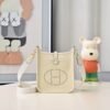 HERMES Evelyne Clemence Bullock Leather Shoulder Bag Crossbody Bag