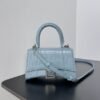 Balenciaga Crocodile Embossed Hourglass Top Handle handbag blue