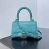 Balenciaga Crocodile Embossed Hourglass Top Handle handbag blue