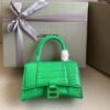 Balenciaga Crocodile Embossed Hourglass Top Handle handbag green