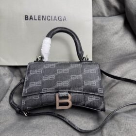 Balenciaga Embossed Hourglass Top Handle handbag Denim