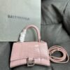 Balenciaga Crocodile Embossed Hourglass Top Handle handbag pink