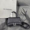 Balenciaga Lychee pattern Cowhide Hourglass Top Handle handbag  white black