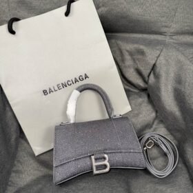 Balenciaga Embossed Hourglass Top Handle handbag Denim
