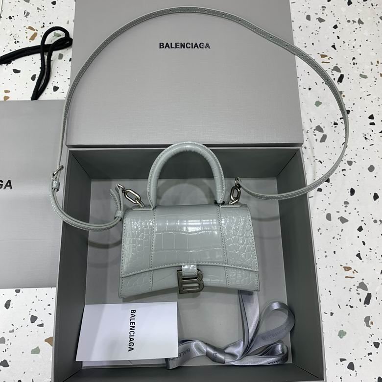 Balenciaga Crocodile Embossed Hourglass Top Handle handbag 3 color