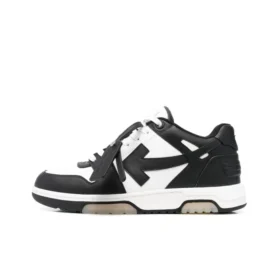 OFF-WHITE Out Of Leather Sneakers Men's Shoes Black And White