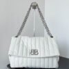Balenciaga Monaco Quilted Chain Shoulder Bag black white