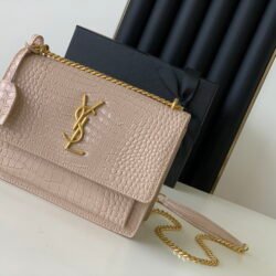 YSL SAINT LAURENT SUNSET Calfskin Shoulder Bag Crossbody Bag