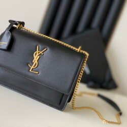 YSL SAINT LAURENT SUNSET Calfskin Shoulder Bag Crossbody Bag