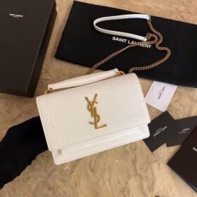 YSL SAINT LAURENT SUNSET Calfskin Shoulder Bag Crossbody Bag 5 color
