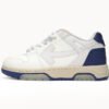OFF-WHITE Out Of Leather Sneakers Men's Shoes White and Blue Tail