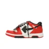 OFF-WHITE Out Of Leather Sneakers Men's Shoes  White, red, and Black