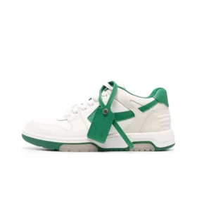 OFF-WHITE Out Of Leather Sneakers Men's Shoes  White Green