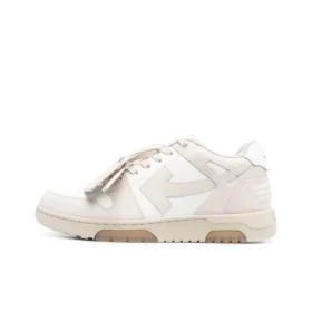 OFF-WHITE Out Of Leather Sneakers Men's Shoes Beige