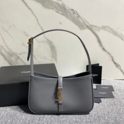 YSL SAINT LAURENT smooth Calf Leather Shoulder Bag Hobo Bag