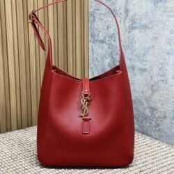 YSL SAINT LAURENT Cow Leather Hobo Bag Handbag