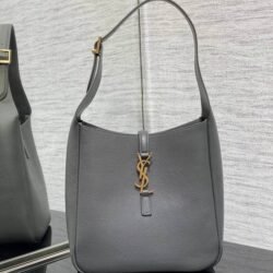 YSL SAINT LAURENT Cow Leather Hobo Bag Handbag