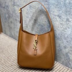 YSL SAINT LAURENT Cow Leather Hobo Bag Handbag