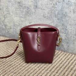 YSL SAINT LAURENT Cow Leather Hobo Bag Handbag