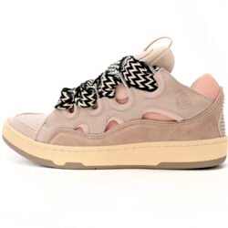Lanvin Curb Sneaker Leather Sneakers Women's Men's Shoes  Pink