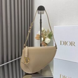 DIOR Saddle Grain Calfskin Saddle Bag, Shoulder Bag, Crossbody Bag 4 color