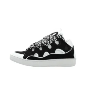 Lanvin Curb Sneaker Leather Sneakers Women's Men's Shoes black white