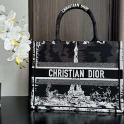 DIOR Embroidery Tote Bag Shopping Bag Handbag 2 color