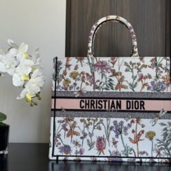 DIOR Embroidery Tote Bag Shopping Bag Handbag L 2 color