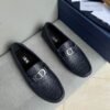 Dior Men Loafer Cowhide Leather Suit Shoes 2 color