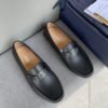 Dior Men Loafer Cowhide Leather Suit Shoes 2 color