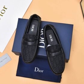 Dior Loafers Men Cowhide Leather Suit Shoes