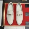 GUCCI Loafer Men's Cow Leather Shoes Suit Shoes 3 color  White