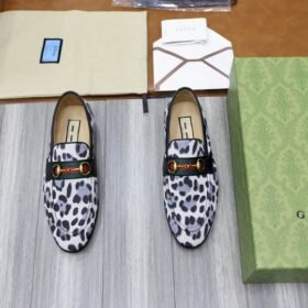 GUCCI Loafer Men's Cow Leather Shoes Suit Shoes