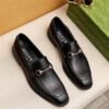 GUCCI  Men's Cowhide Leather Shoes Suit Shoes black