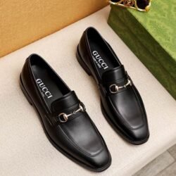 GUCCI  Men's Cowhide Leather Shoes Suit Shoes black