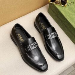 GUCCI  Men's Cowhide Leather Shoes Suit Shoes black