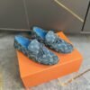 LOUIS VUITTON Men Denim Leather Shoes Suit Shoes