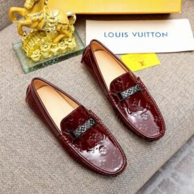 LOUIS VUITTON Men Loafer Cowhide Leather Suit Shoes 3 color
