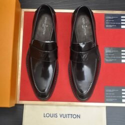 LOUIS VUITTON Men Cowhide Leather Shoes Suit Shoes