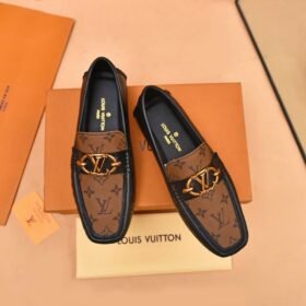 LOUIS VUITTON Men Cowhide Leather Suit Shoes 3 color