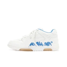 OFF-WHITE Out Of Leather Sneakers Men's Shoes Beige Blue