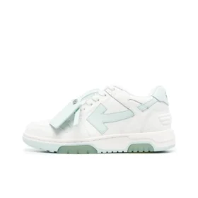 OFF-WHITE Out Of Leather Sneakers Men's Shoes White Light Green